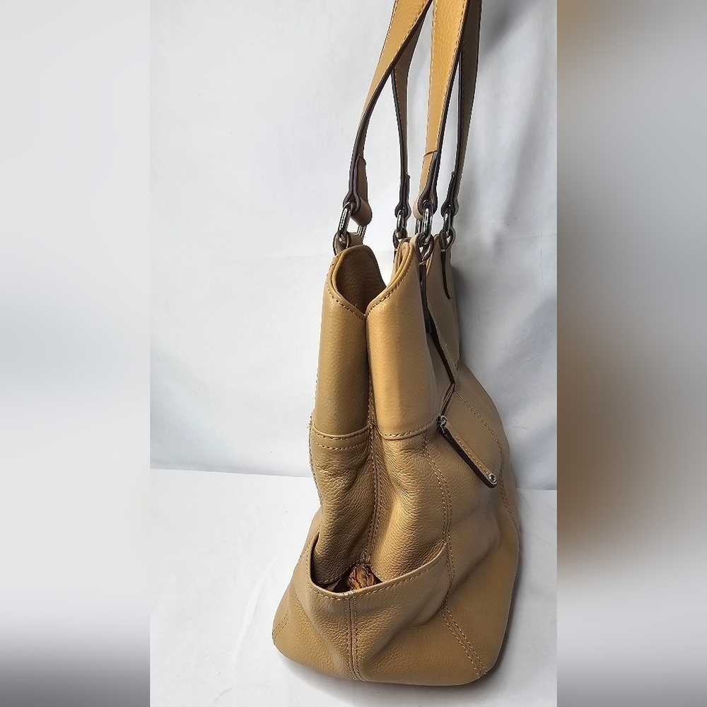 Tigananello Brown Pebbled Leather Handbag Purse Tote - Picture 4 of 15